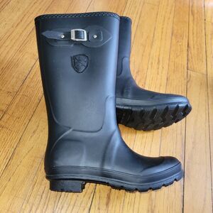 Settia Women's Black Rubber Waterproof Rain Boots Sz 8